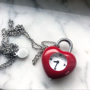 Marc by Marc Jacobs heart pendant watch necklace